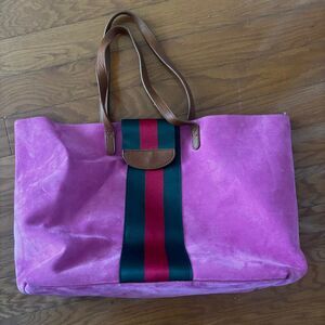 THE IMPECCABLE PIG Suede Pink Red Green Leather Large Women's ChichTote Bag